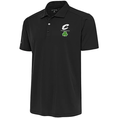 Men's Antigua  Charcoal Cleveland Cavaliers Shamrock Tribute Polo