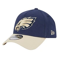 Men's New Era Navy Philadelphia Eagles Injection Moleskin Crown Adjustable Hat