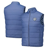 Men's Blue Sporting Kansas City Argyle Collection Padded Pro Full-Zip Vest