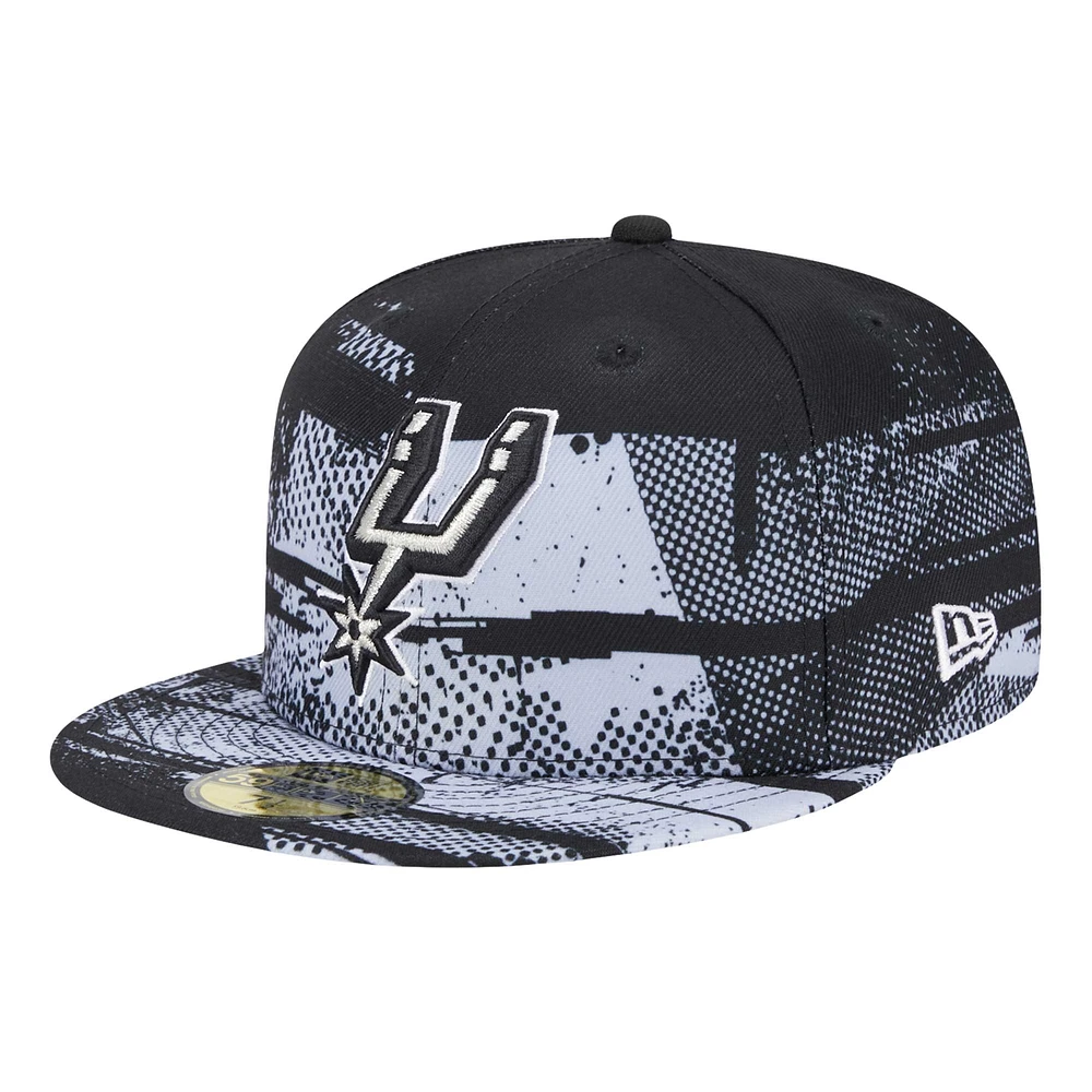 Men's New Era Black San Antonio Spurs Tip-Off 59FIFTY Fitted Hat