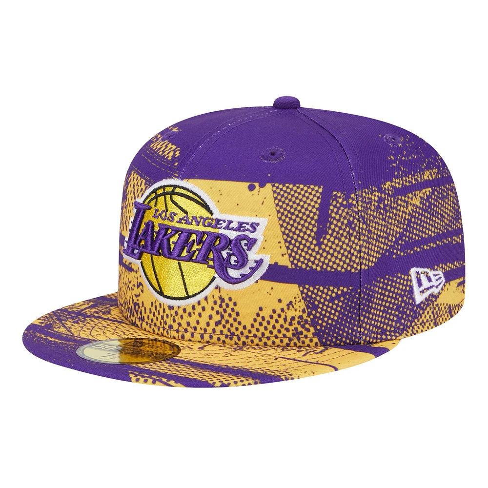 Men's New Era Purple Los Angeles Lakers Tip-Off 59FIFTY Fitted Hat