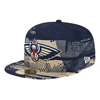 Men's New Era Navy Orleans Pelicans Tip-Off 59FIFTY Fitted Hat