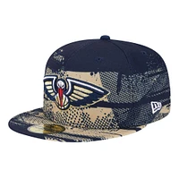 Men's New Era Navy Orleans Pelicans Tip-Off 59FIFTY Fitted Hat