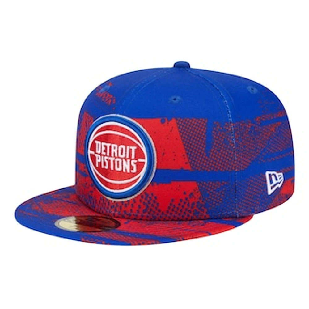 Men's New Era Blue Detroit Pistons Tip-Off 59FIFTY Fitted Hat