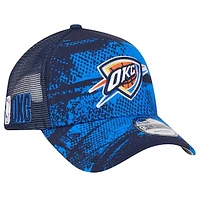 Men's New Era Blue/Orange Oklahoma City Thunder Tip Off A-Frame Trucker 9FORTY Adjustable Hat