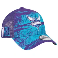 Men's New Era Purple/Teal Charlotte Hornets Tip Off A-Frame Trucker 9FORTY Adjustable Hat