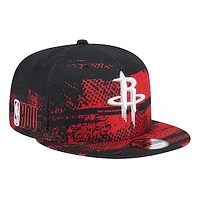 Men's New Era Black Houston Rockets Tip-Off 9FIFTY Snapback Hat