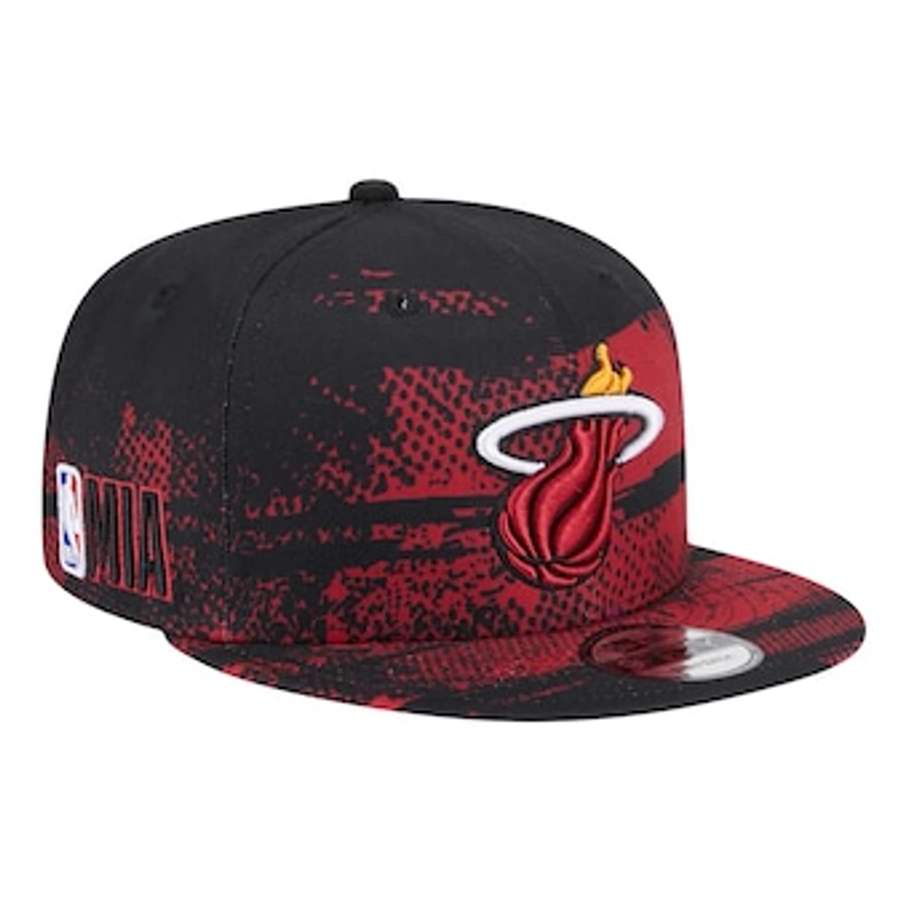 Men's New Era Black Miami Heat Tip-Off 9FIFTY Snapback Hat