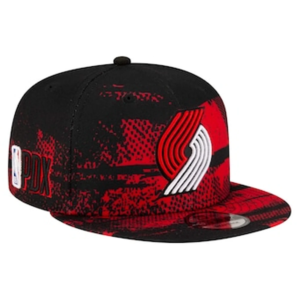 Men's New Era Black Portland Trail Blazers Tip-Off 9FIFTY Snapback Hat