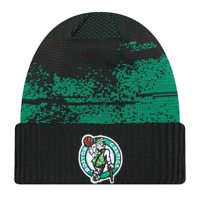 Men's New Era  Black Boston Celtics Tip-Off Cuffed Knit Hat