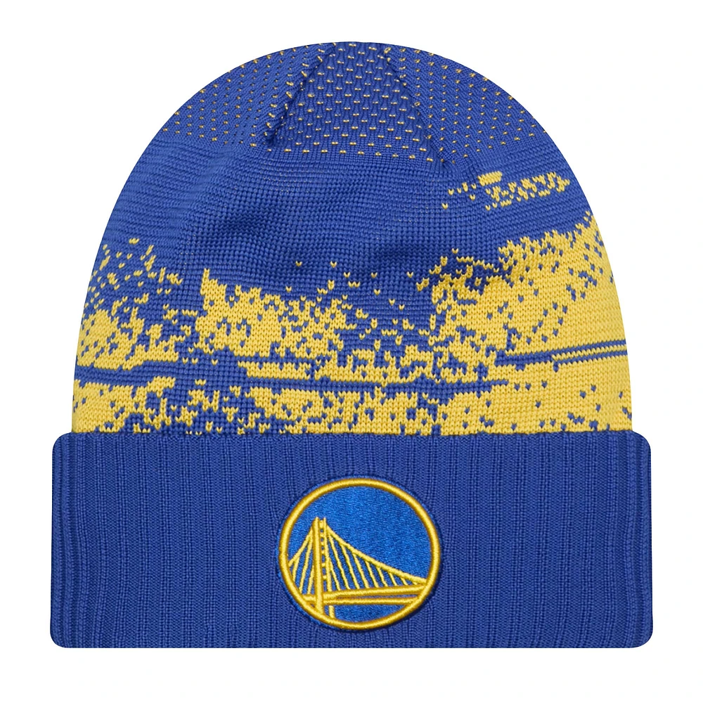 Men's New Era  Royal Golden State Warriors Tip-Off Cuffed Knit Hat