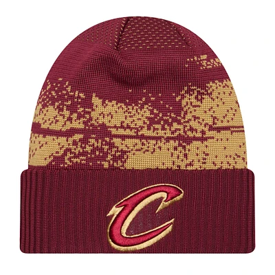 Men's New Era  Wine Cleveland Cavaliers Tip-Off Cuffed Knit Hat