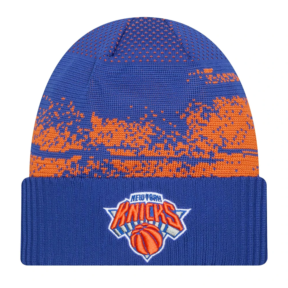 Men's New Era  Blue New York Knicks Tip-Off Cuffed Knit Hat