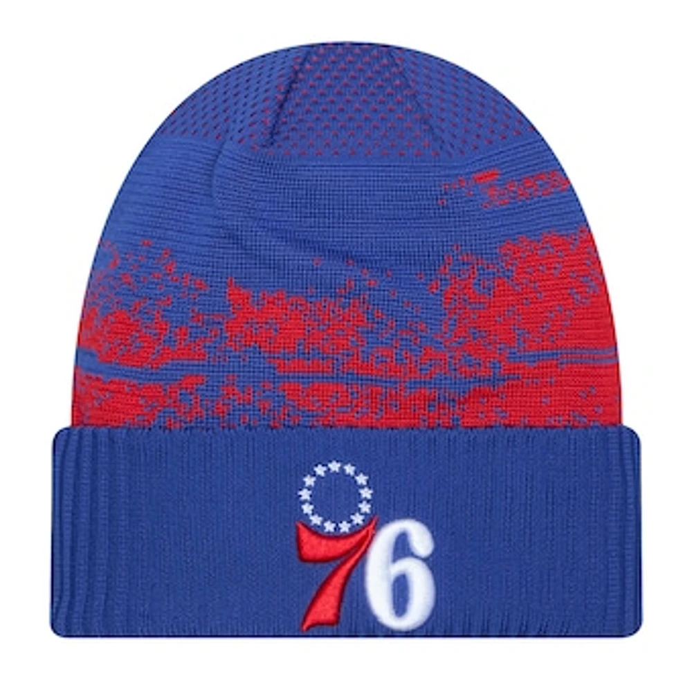 Men's New Era  Royal Philadelphia 76ers Tip-Off Cuffed Knit Hat