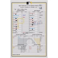 Pittsburgh Pirates Game-Used Lineup Card vs. New York Mets on September 7, 2022 - Game Two of Doubleheader