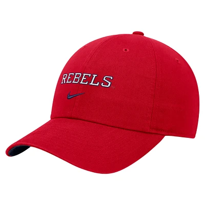 Men's Nike Red Ole Miss Rebels 2024 Sideline Club Adjustable Hat