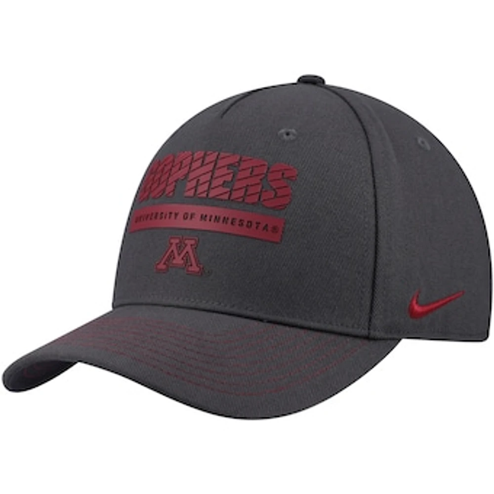 Men's Nike Charcoal Minnesota Golden Gophers 2024 Sideline Rise Performance Adjustable Hat