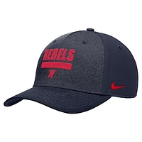 Men's Nike Navy Ole Miss Rebels 2024 Sideline Rise Performance Adjustable Hat