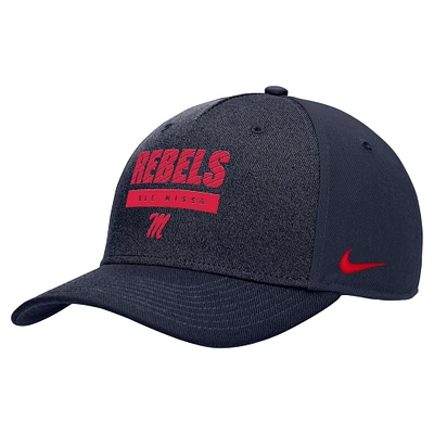 Men's Nike Navy Ole Miss Rebels 2024 Sideline Rise Performance Adjustable Hat