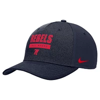 Men's Nike Navy Ole Miss Rebels 2024 Sideline Rise Performance Adjustable Hat