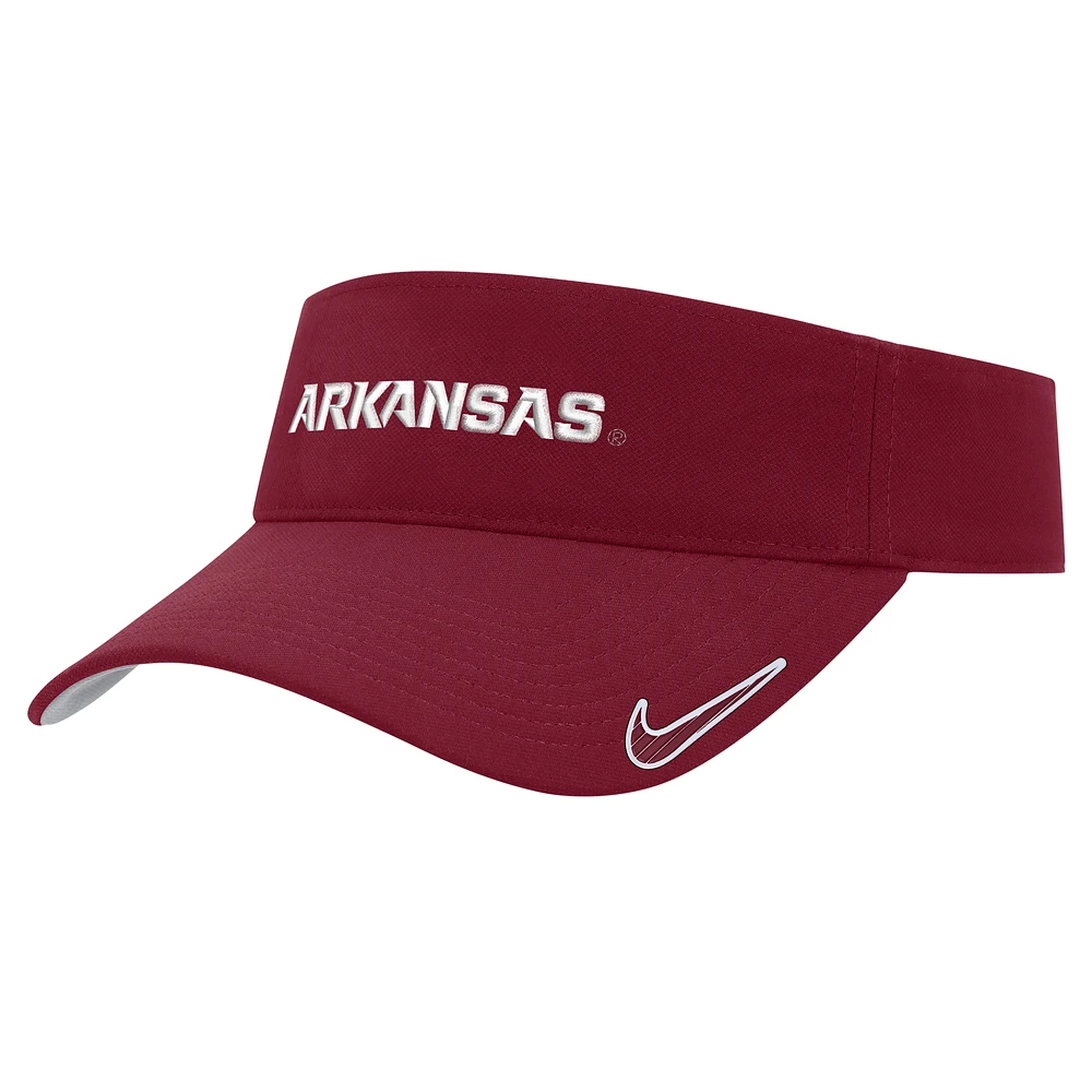 Men's Nike Cardinal Arkansas Razorbacks 2024 Sideline Ace Performance Adjustable Visor