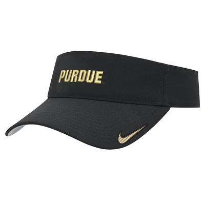 Men's Nike Black Purdue Boilermakers 2024 Sideline Ace Performance Adjustable Visor