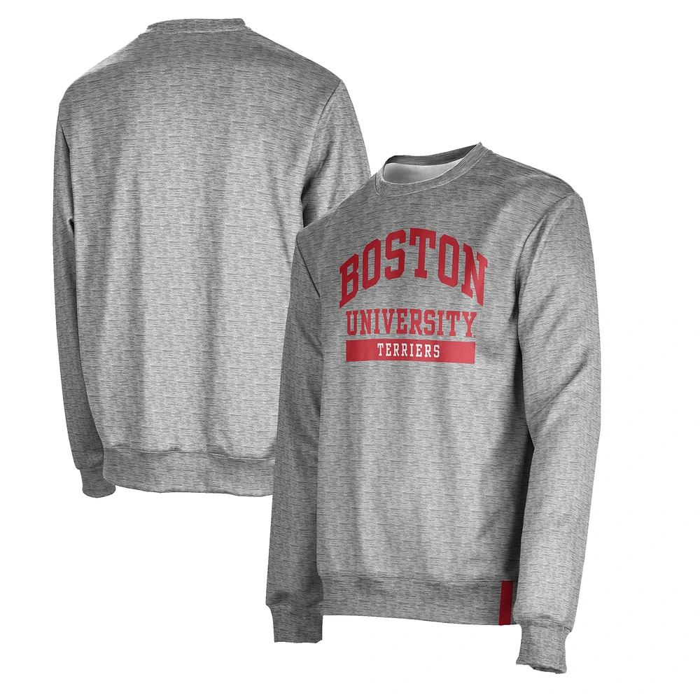 Men's ProSphere Gray Boston University Terriers Crewneck Pullover Sweatshirt