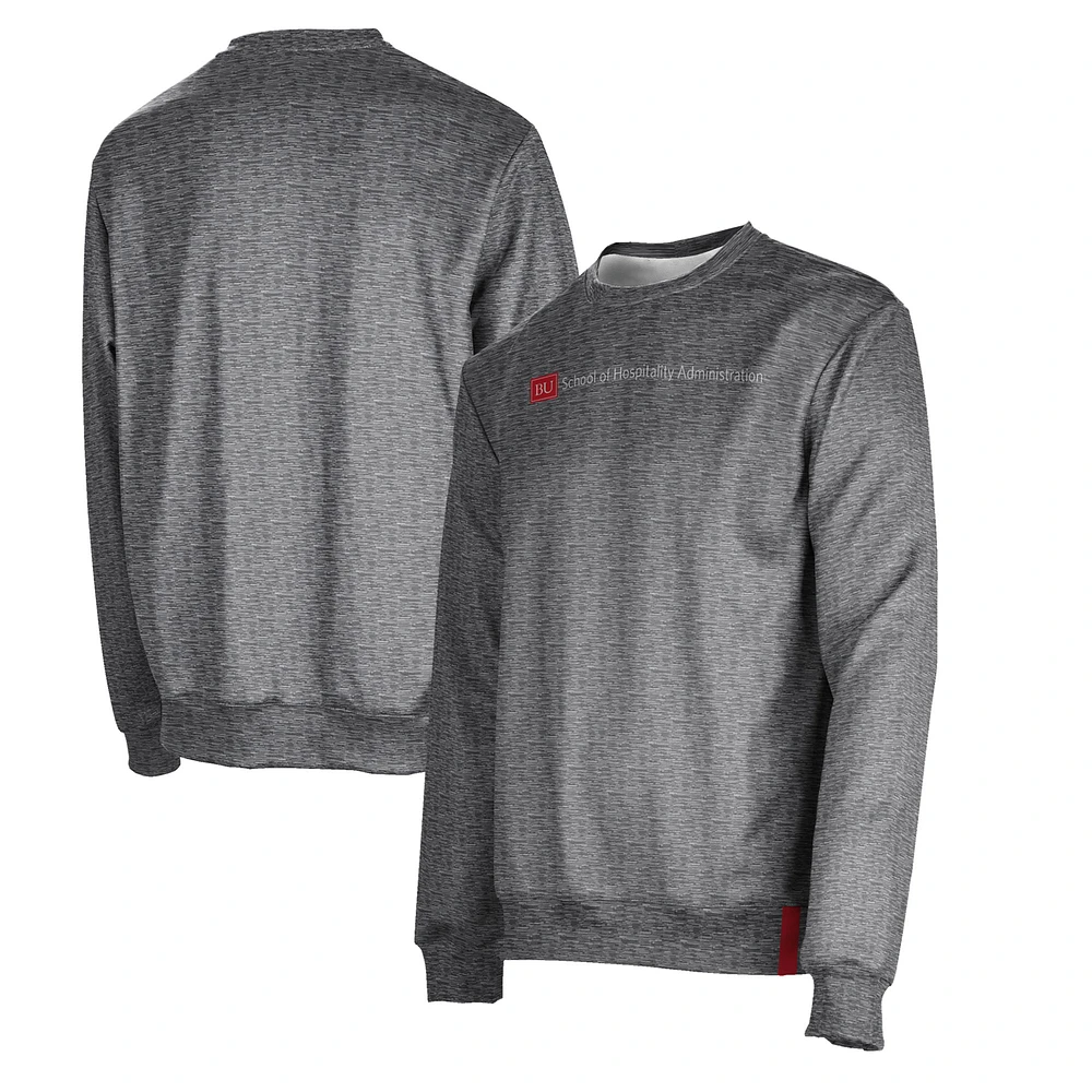 Men's ProSphere Heather Gray Boston University School of Hospitality Administration Crewneck Pullover Sweatshirt