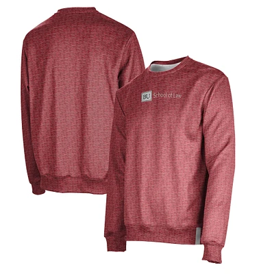 Men's ProSphere Red Boston University School of Law Crewneck Pullover Sweatshirt