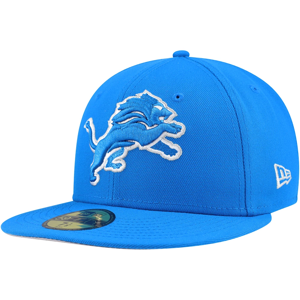 Men's New Era Blue Detroit Lions Team Basic 59FIFTY Fitted Hat