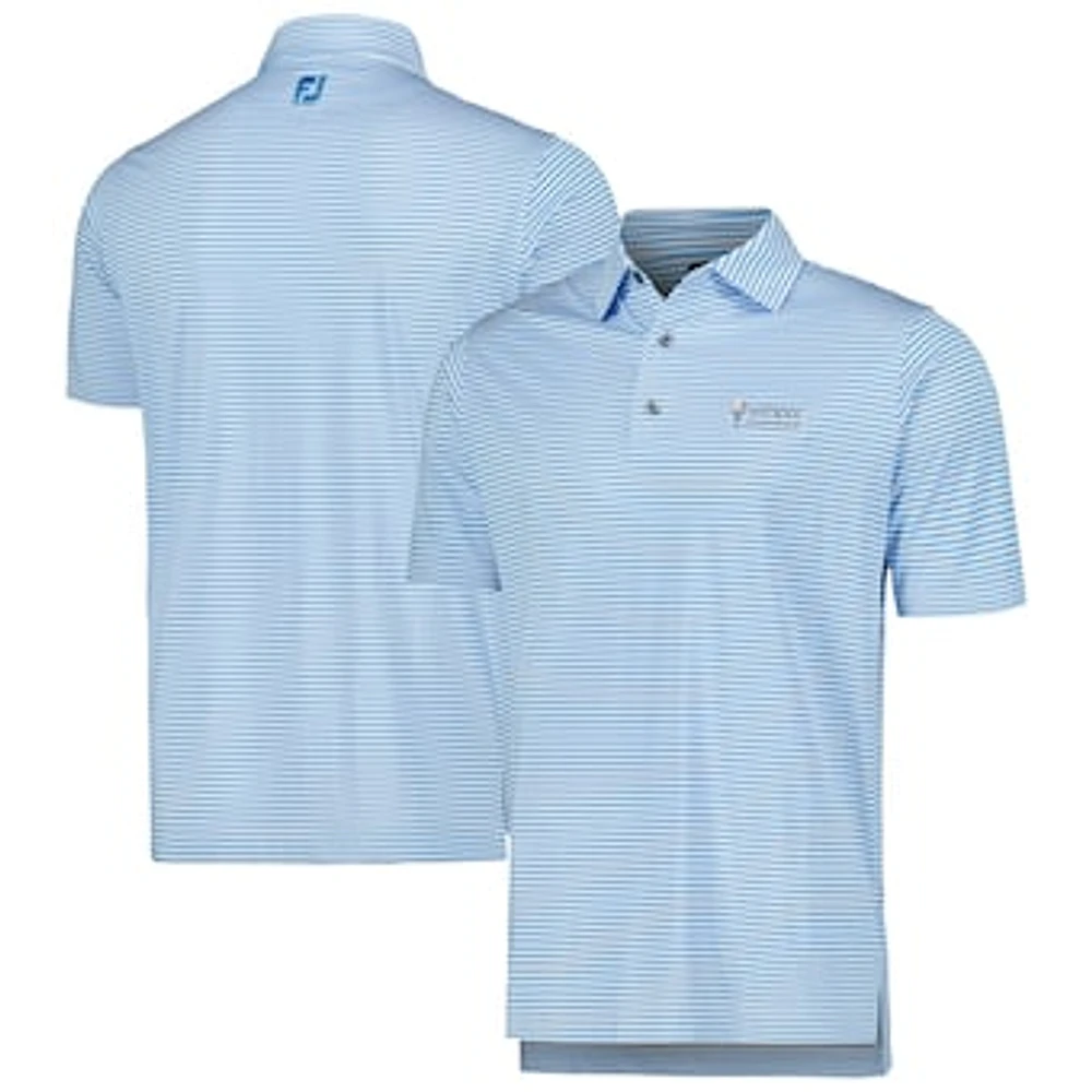 Men's FootJoy Light Blue Valspar Championship Micro Feeder Stripe Lisle ProDry Polo