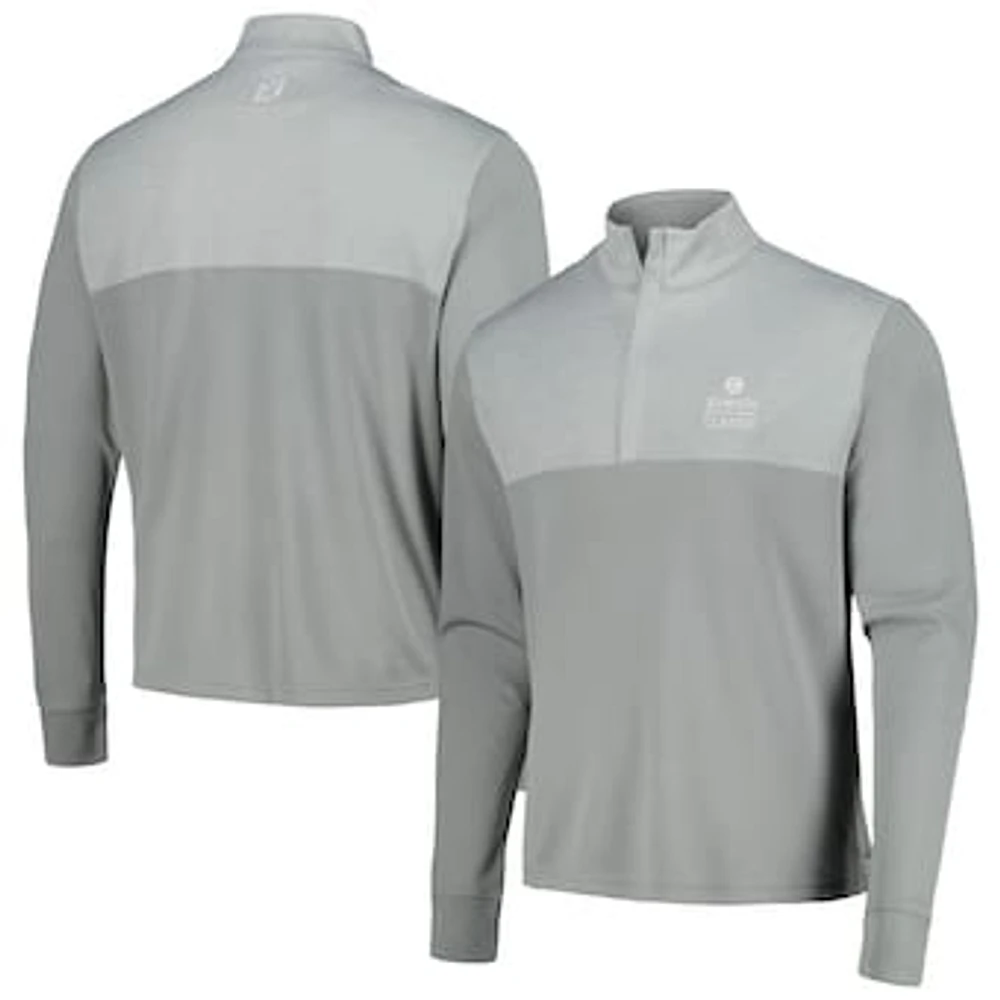 Men's FootJoy Gray Zurich Classic Heather Yoke Half-Zip Jacket