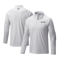 Men's Columbia White Chicago Sox Terminal Tackle Omni-Shade Raglan Quarter-Zip Pullover Top