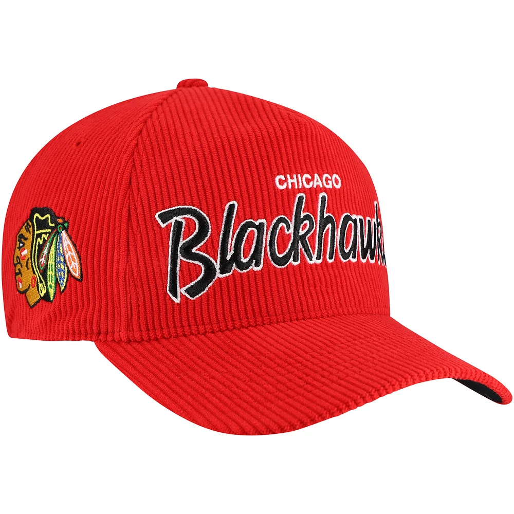 Men's '47  Red Chicago Blackhawks Crosstown Corduroy Hitch Adjustable Hat