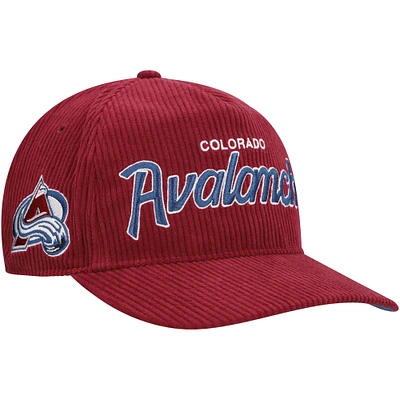 Men's '47  Burgundy Colorado Avalanche Crosstown Corduroy Hitch Adjustable Hat