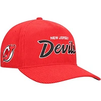 Men's '47  Red New Jersey Devils Crosstown Corduroy Hitch Adjustable Hat