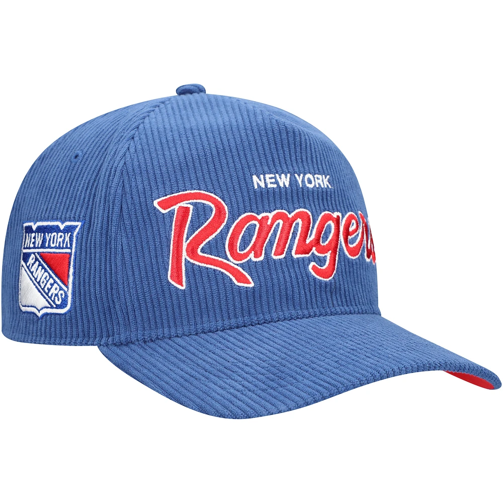 Men's '47  Blue New York Rangers Crosstown Corduroy Hitch Adjustable Hat