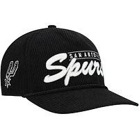 Men's '47  Black San Antonio Spurs Double Header Sidepatch Cord Hitch Adjustable Hat