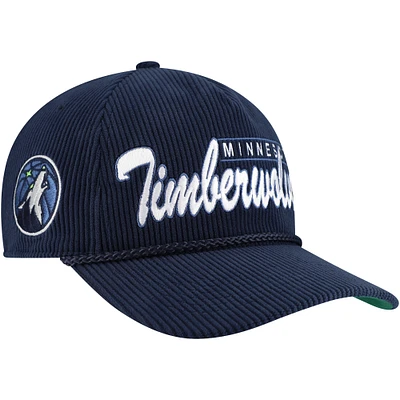 Men's '47  Navy Minnesota Timberwolves Double Header Sidepatch Cord Hitch Adjustable Hat