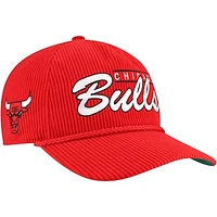 Men's '47  Red Chicago Bulls Double Header Sidepatch Cord Hitch Adjustable Hat