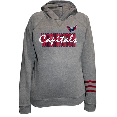 Women's Fanatics Charcoal Washington Capitals Plus Lightweight Fleece Pullover Hoodie