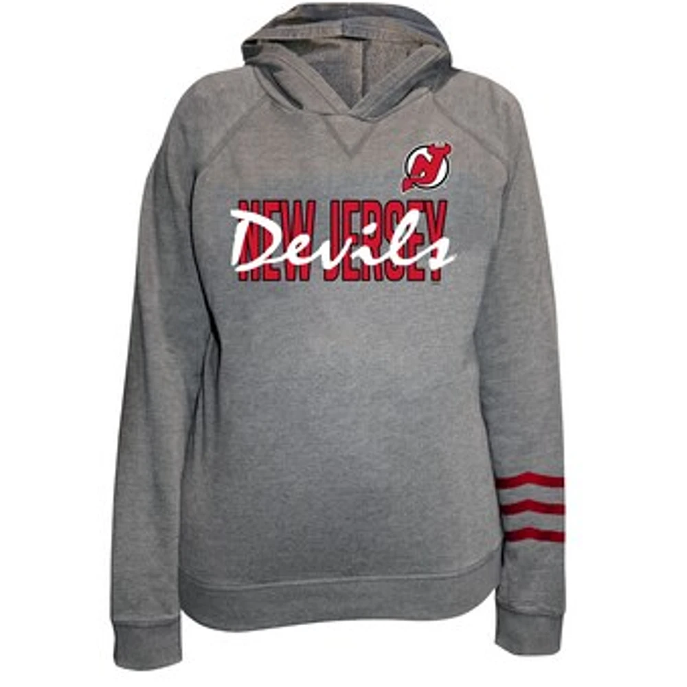 Women's Fanatics Charcoal New Jersey Devils Plus Lightweight Fleece Pullover Hoodie