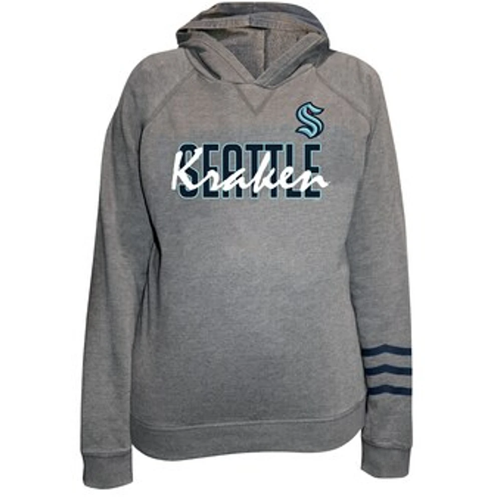 Women's Fanatics Charcoal Seattle Kraken Plus Lightweight Fleece Pullover Hoodie