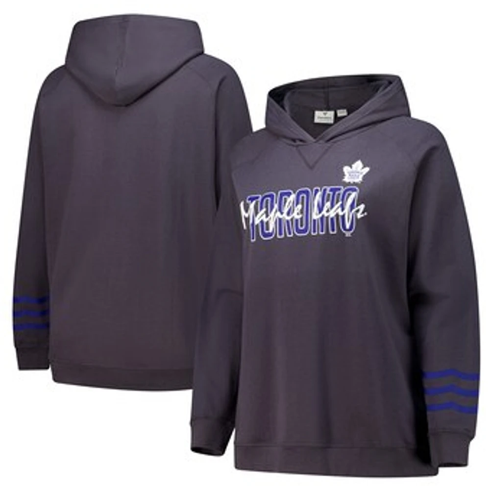 Women's Fanatics Charcoal Toronto Maple Leafs Plus Lightweight Fleece Pullover Hoodie