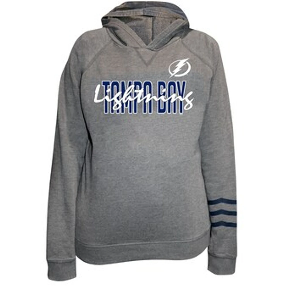 Women's Fanatics Heather Gray Tampa Bay Lightning Plus Lightweight Fleece Raglan Pullover Hoodie