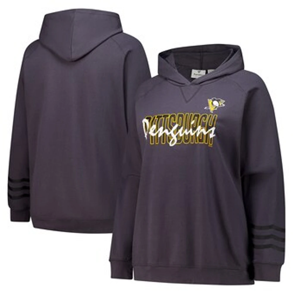 Women's Fanatics Charcoal Pittsburgh Penguins Plus Lightweight Fleece Pullover Hoodie