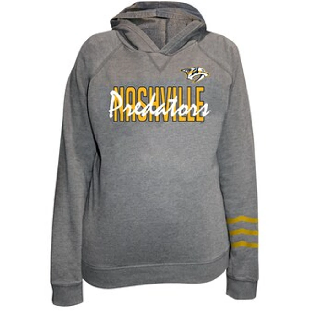 Women's Fanatics Heather Gray Nashville Predators Plus Lightweight Fleece Raglan Pullover Hoodie