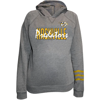 Women's Fanatics Heather Gray Nashville Predators Plus Lightweight Fleece Raglan Pullover Hoodie