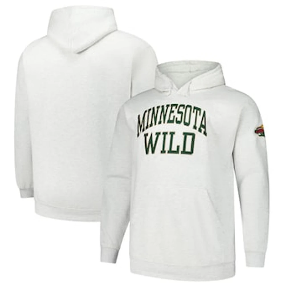 Men's Fanatics Heather Gray Minnesota Wild Big & Tall Fleece Pullover Hoodie