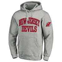 Men's Fanatics Heather Gray New Jersey Devils Big & Tall Fleece Pullover Hoodie